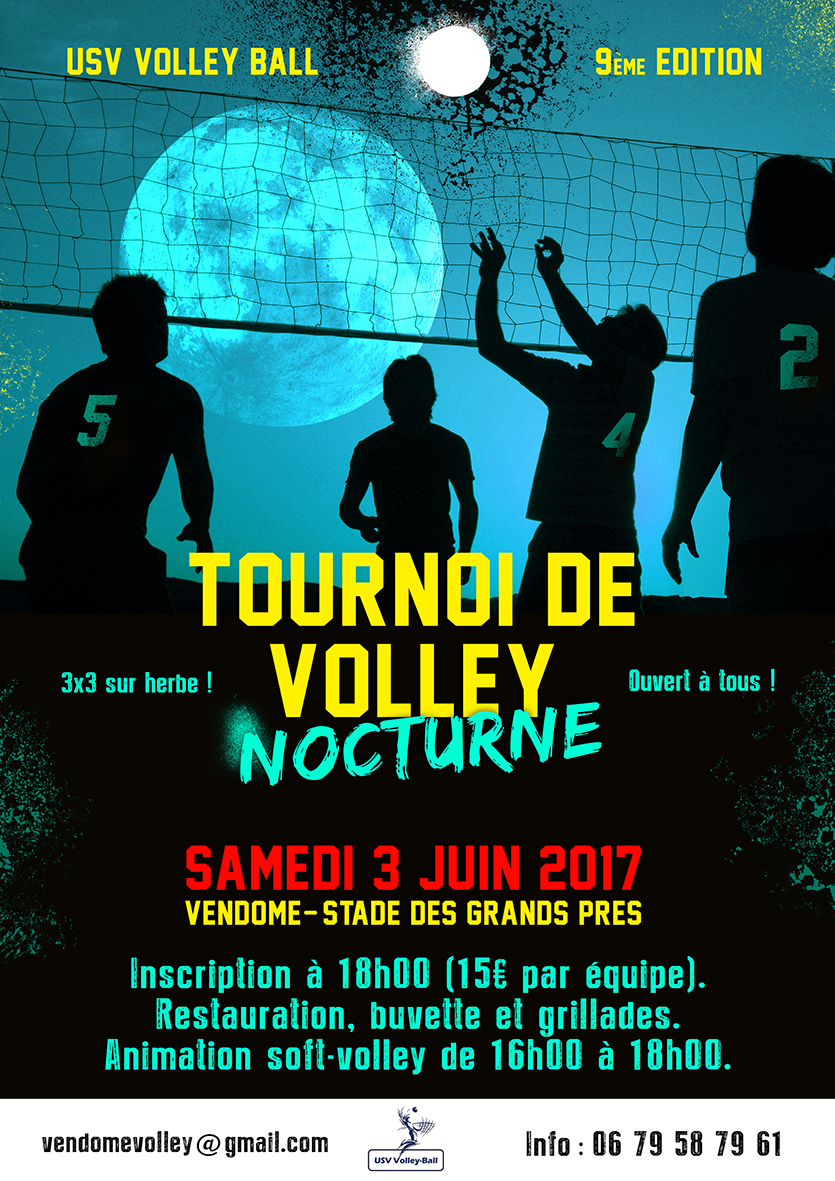 Tournoi Vendome 2017 Nocturne volley Flyer web